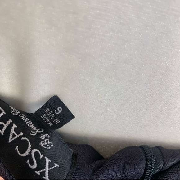 XSCAPE Ruched Beaded Embellished Mini Little Black Dress - Picture 11 of 15